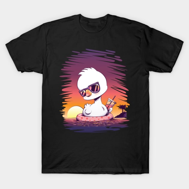 Summer Time Fun - DinkyGoose - Cartoon Goose T-Shirt by redappletees